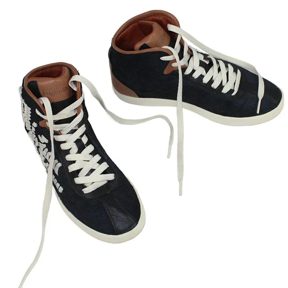 Alexander McQueen x PUMA Medius Mid-Top Trainers Moonless Night Black Size 6.5